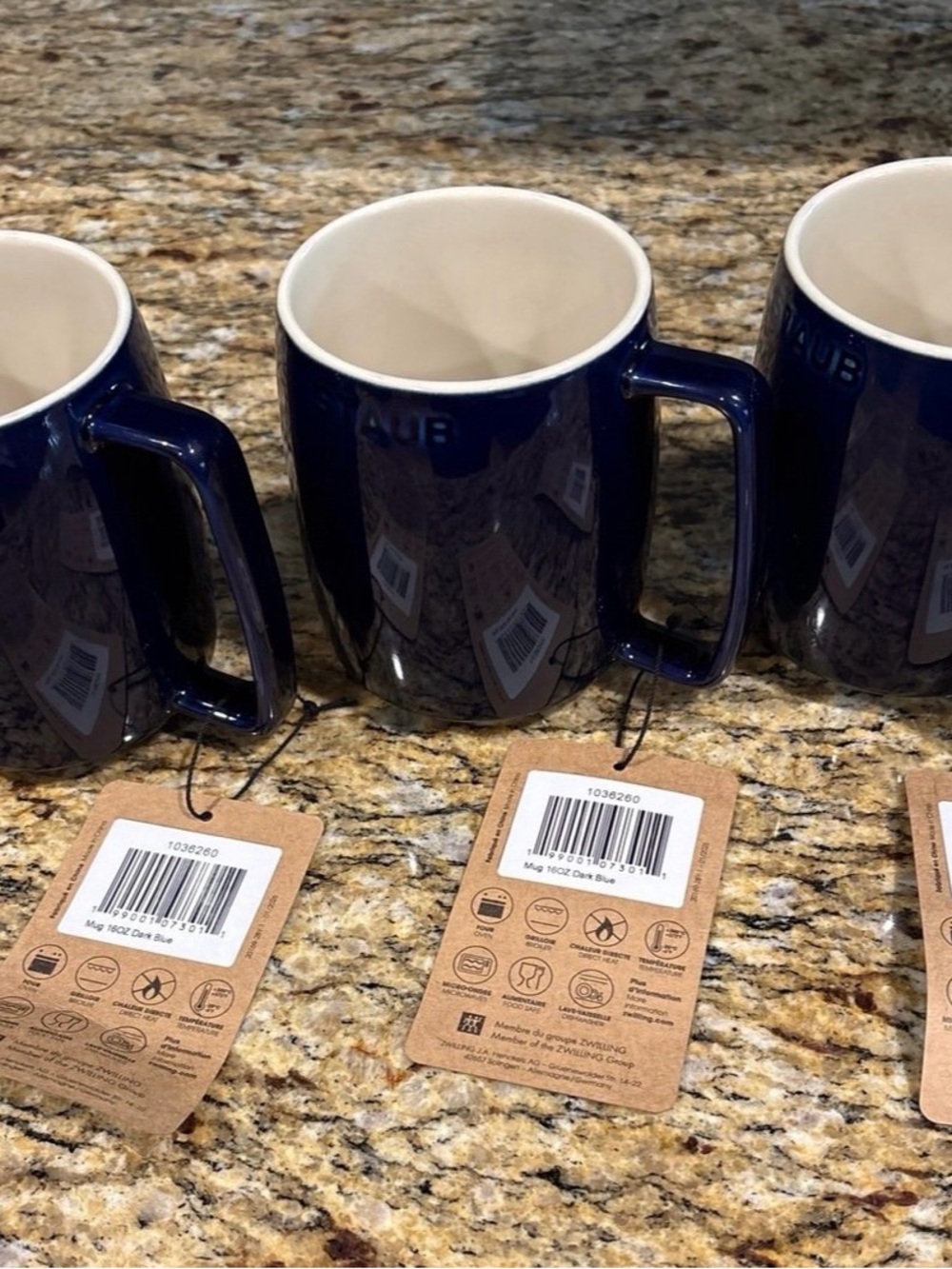 Staub Dark Blue Ceramic Mugs - Set of 3 - Picture 3 of 8